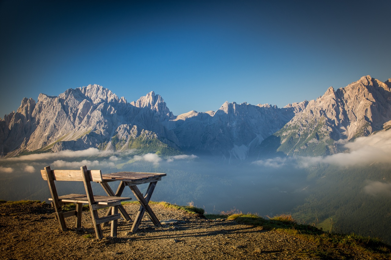 panca con vista Dolomiti